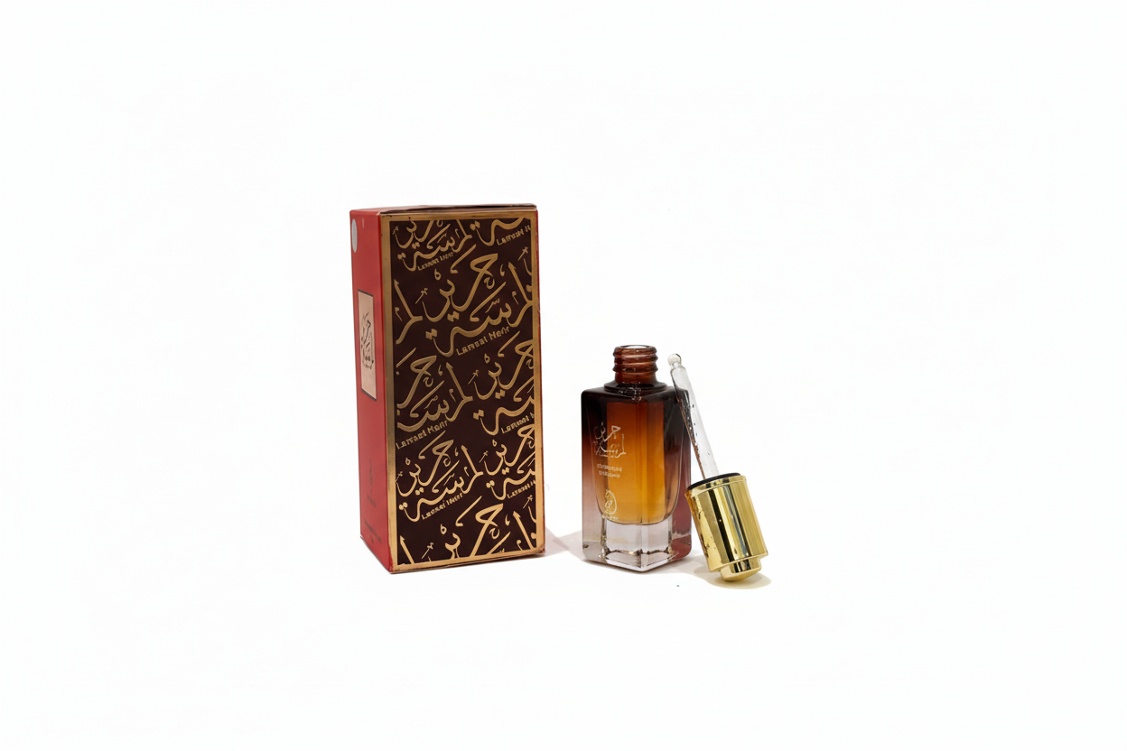 LAMSAT HARIR OIL Box and Bottle White Background