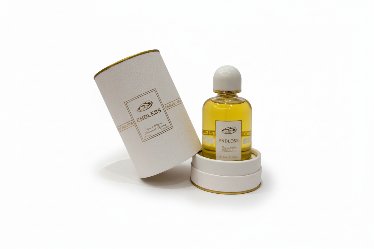 Profumo ENDLESS su sfondo bianco
